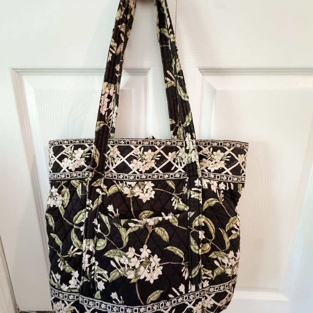 Vera Bradley Black and White Floral Tote Bag